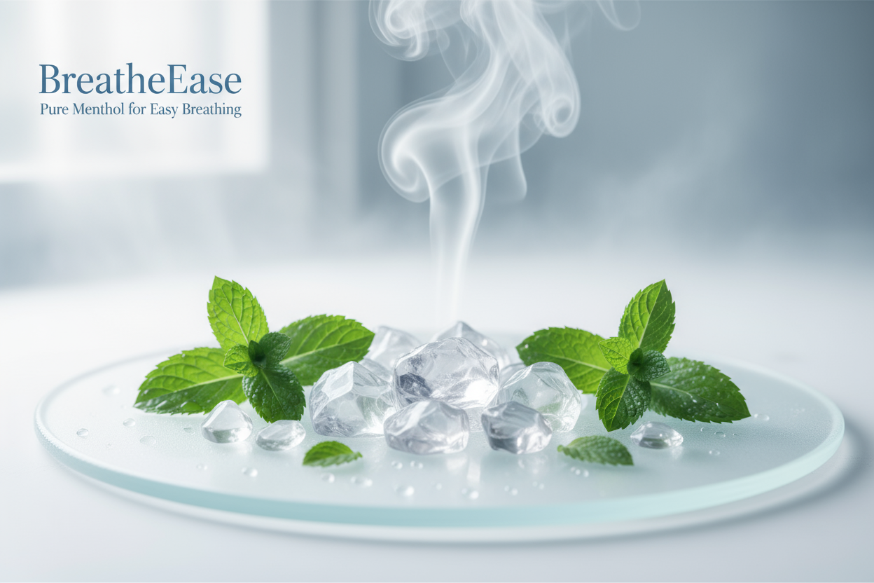 make it for a website selling menthol crystals and the website is called breathe ease. make it seem natural and smooth